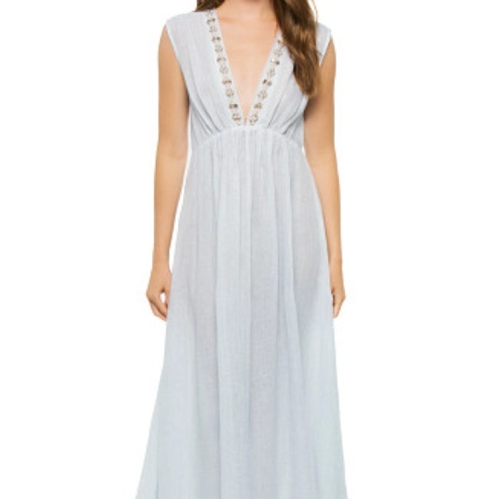 Elegant Light Blue Maxi Dress